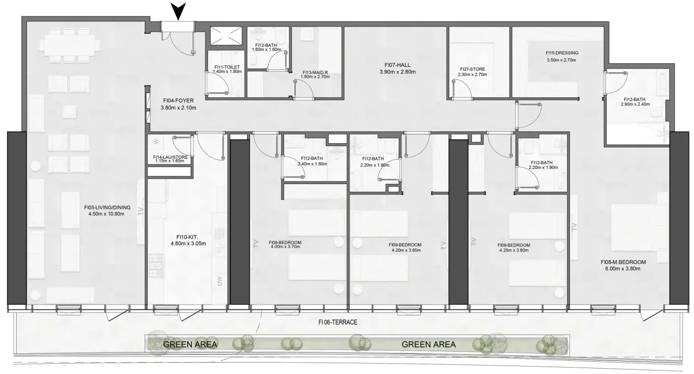 4 bedrooms floor plan