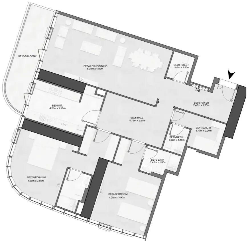 2 bed
