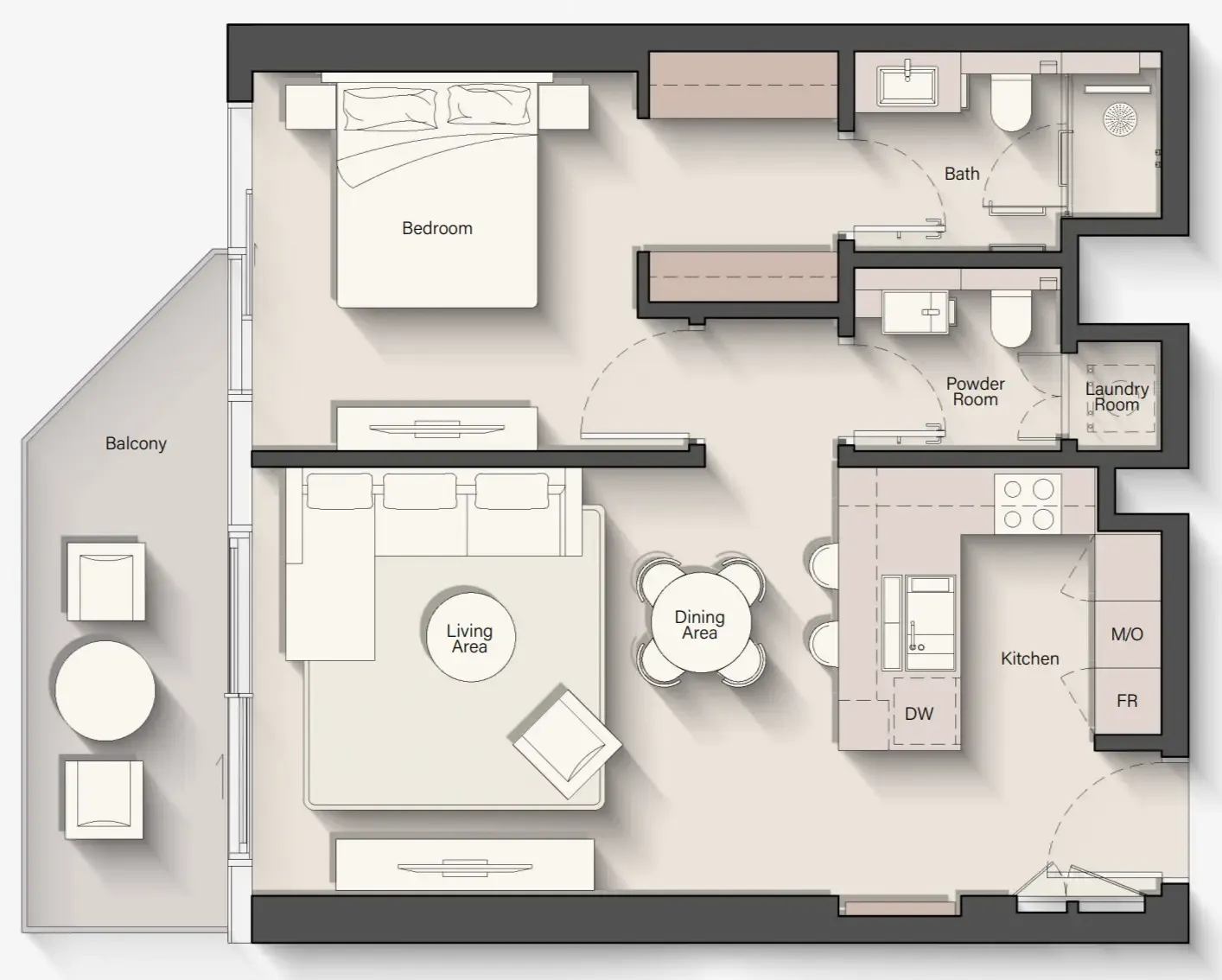 1 bed