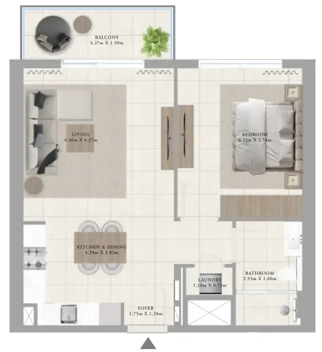 1 bed