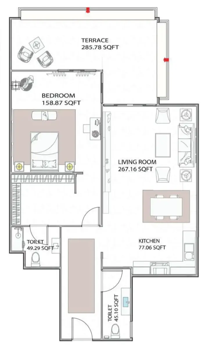 1 bed