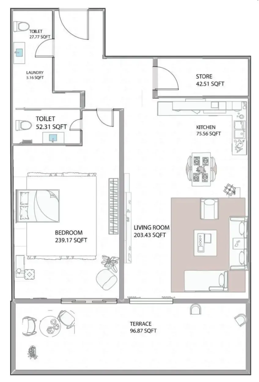 1 bed