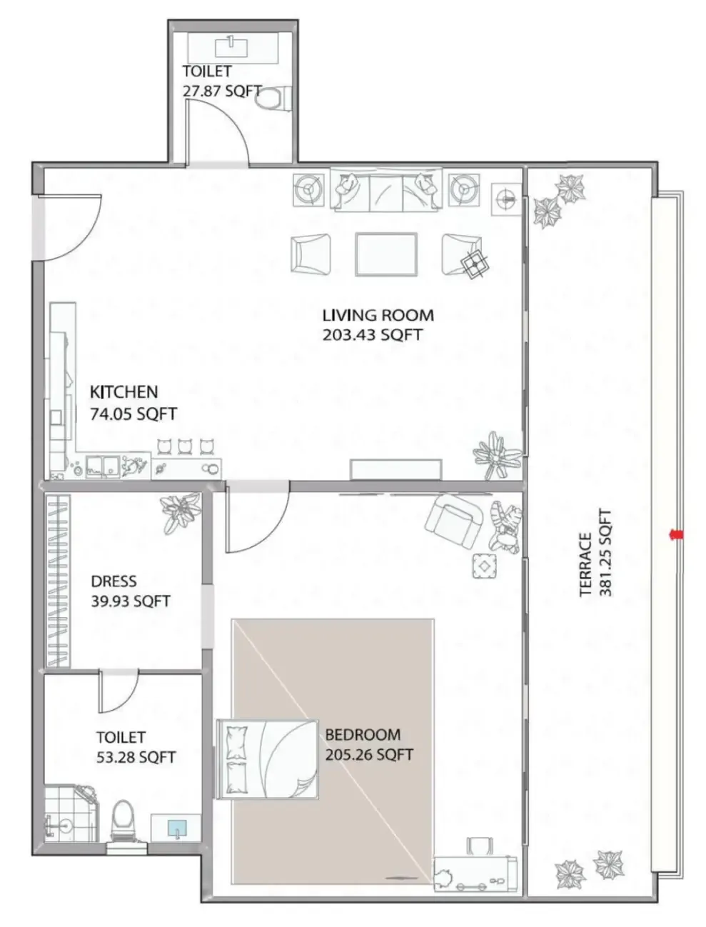 1 bed