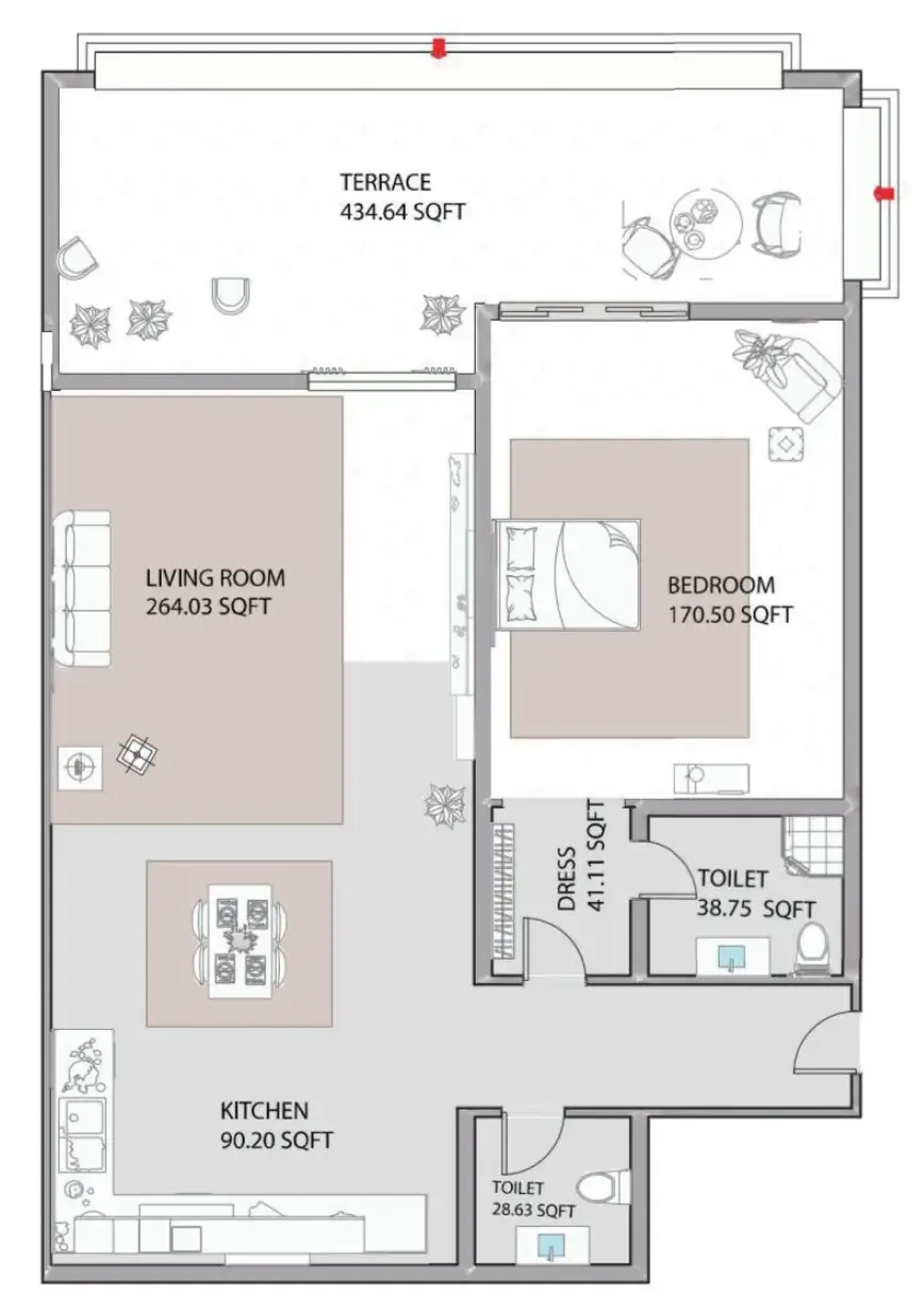 1 bed