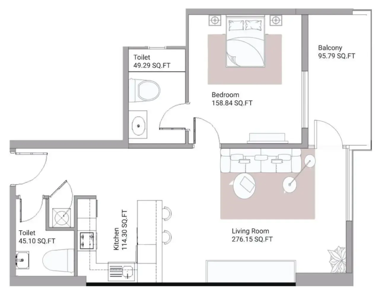 1 bed