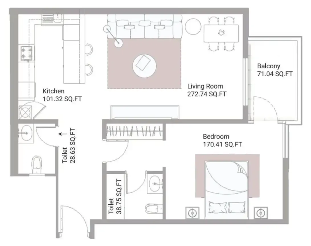 1 bed