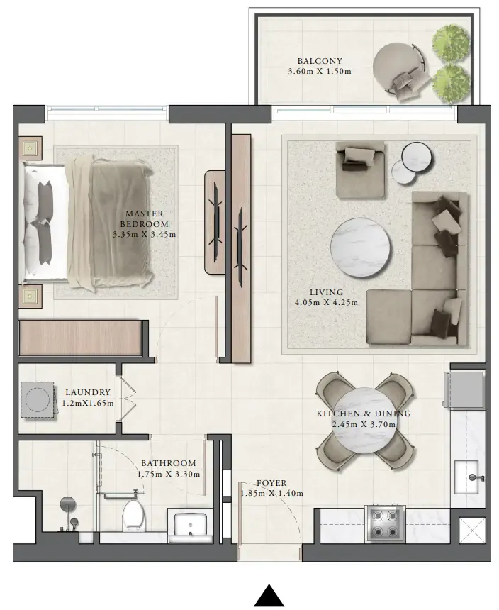 1 bedroom floor plan