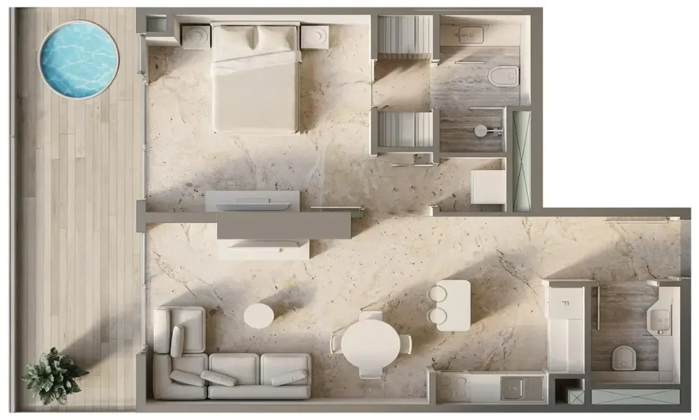 1 bedroom floor plan