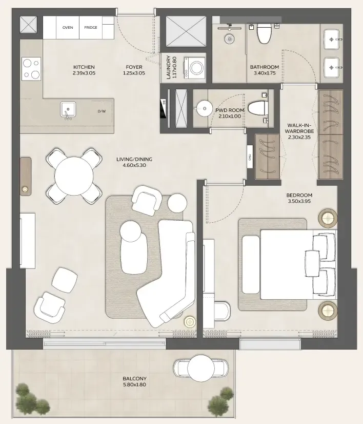 1 bed