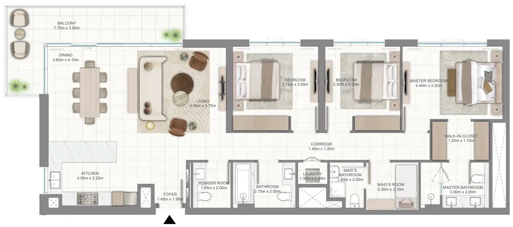 3 bedrooms floor plan