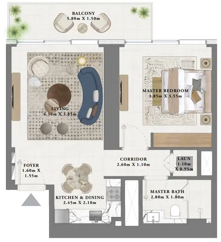 1 bed