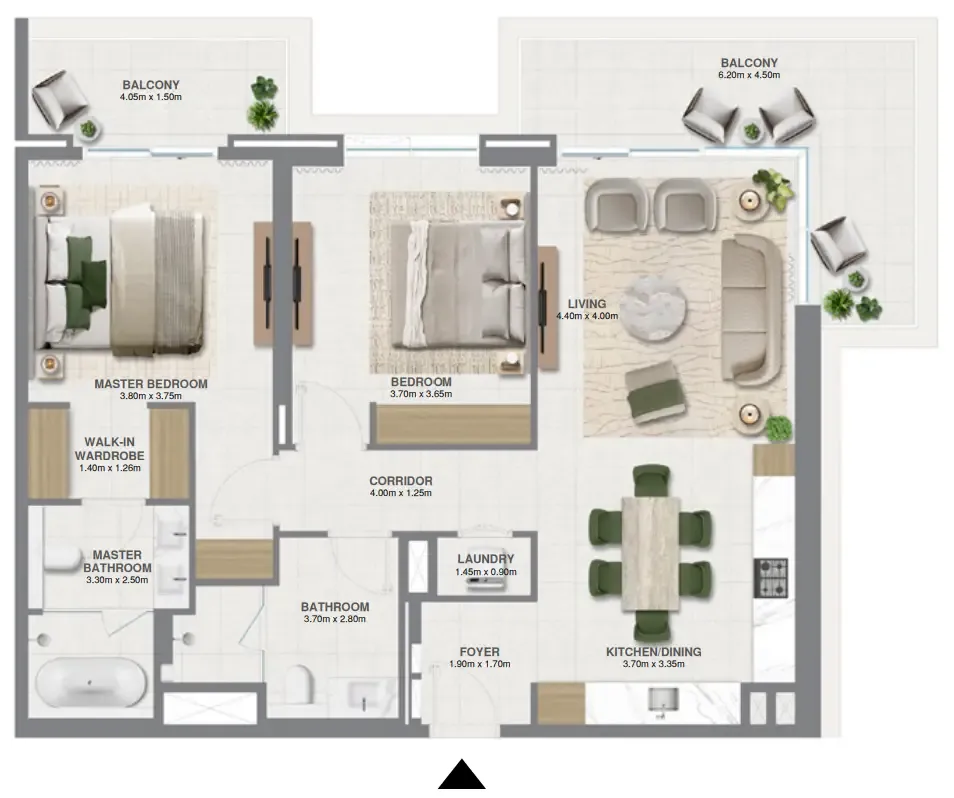 2 bed