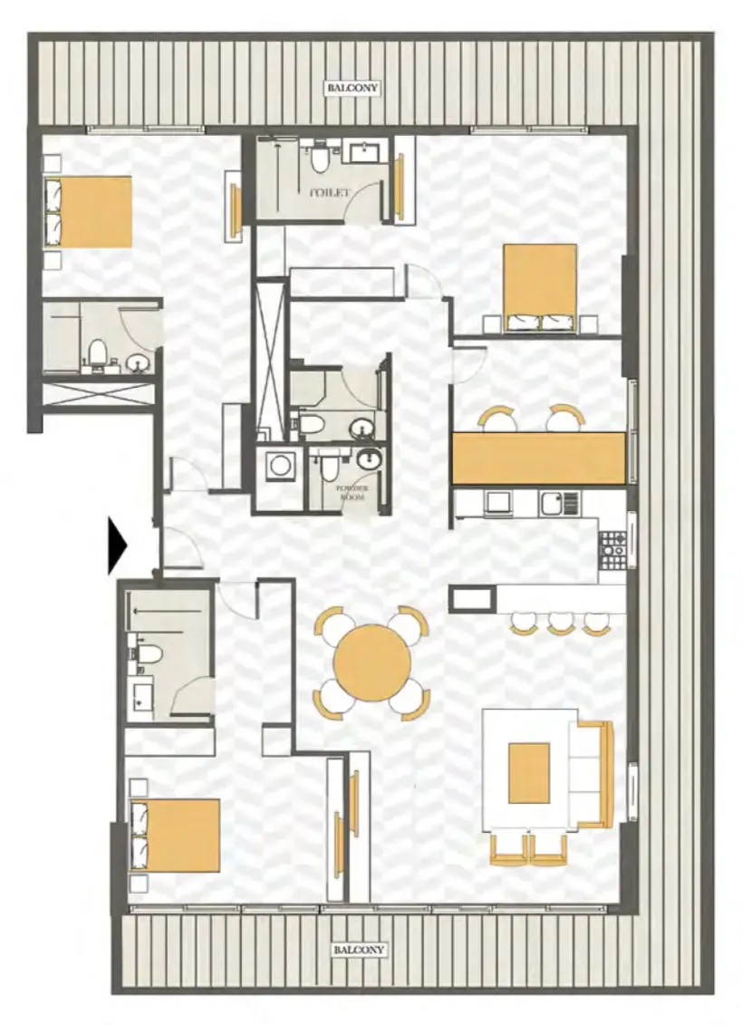 3 bedrooms floor plan