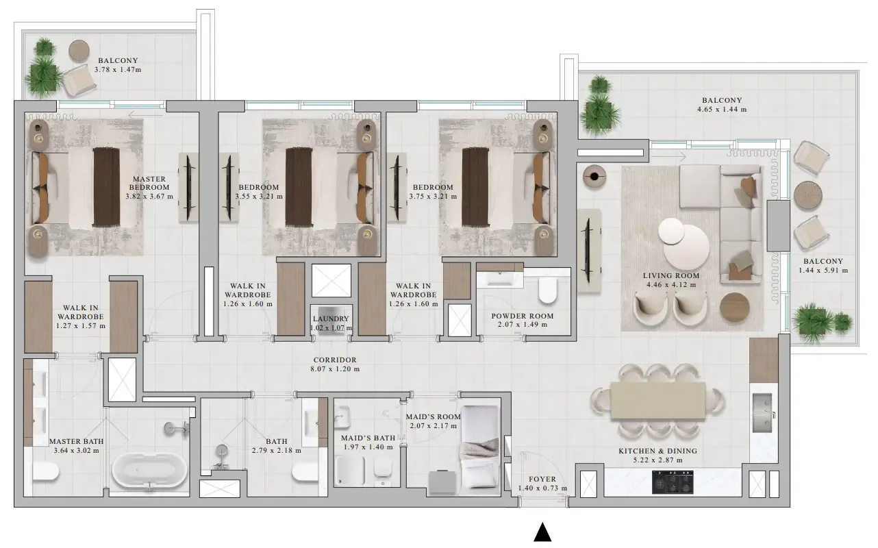 3 bedrooms floor plan