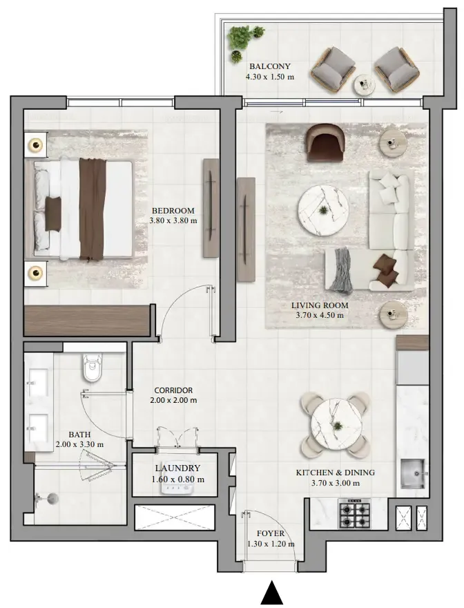 1 bedroom floor plan