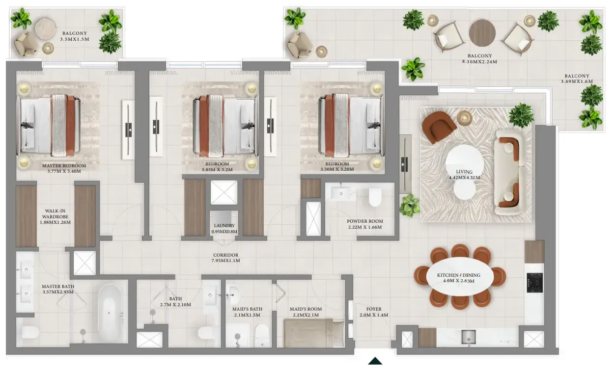 Emaar Vida Residences Hillside floor plan