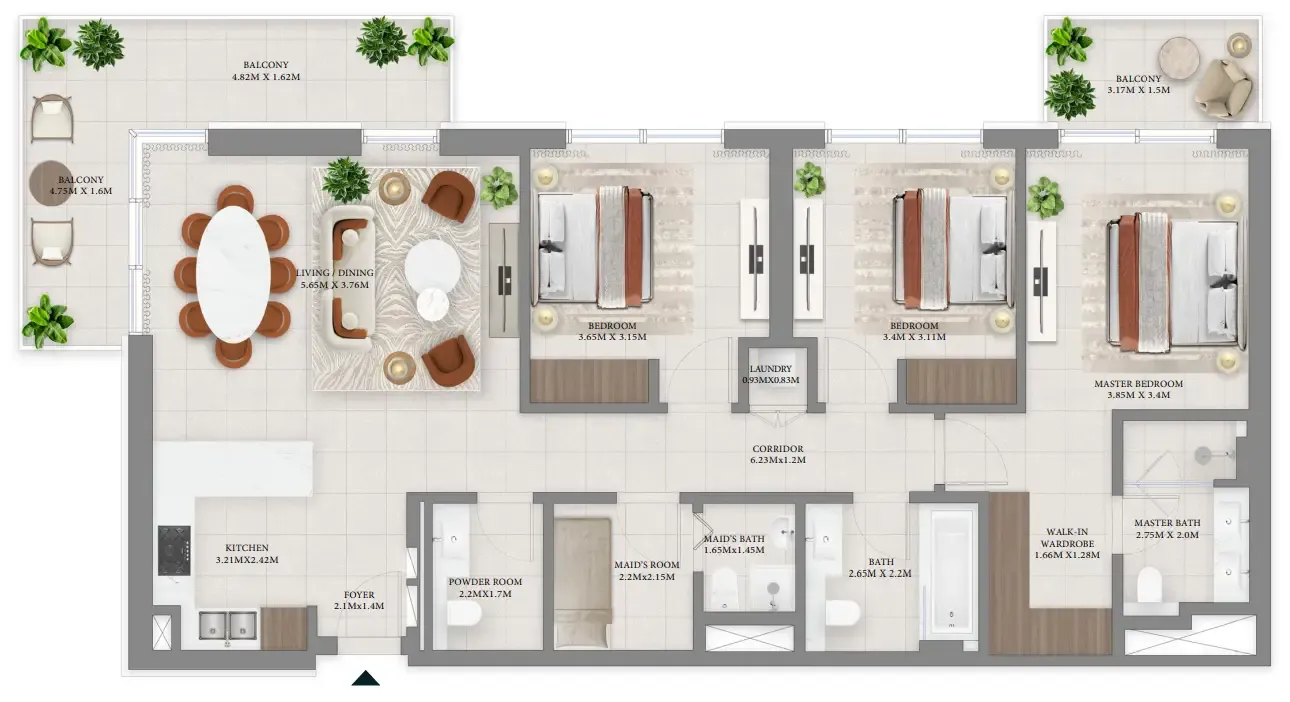 Emaar Vida Residences Hillside floor plan