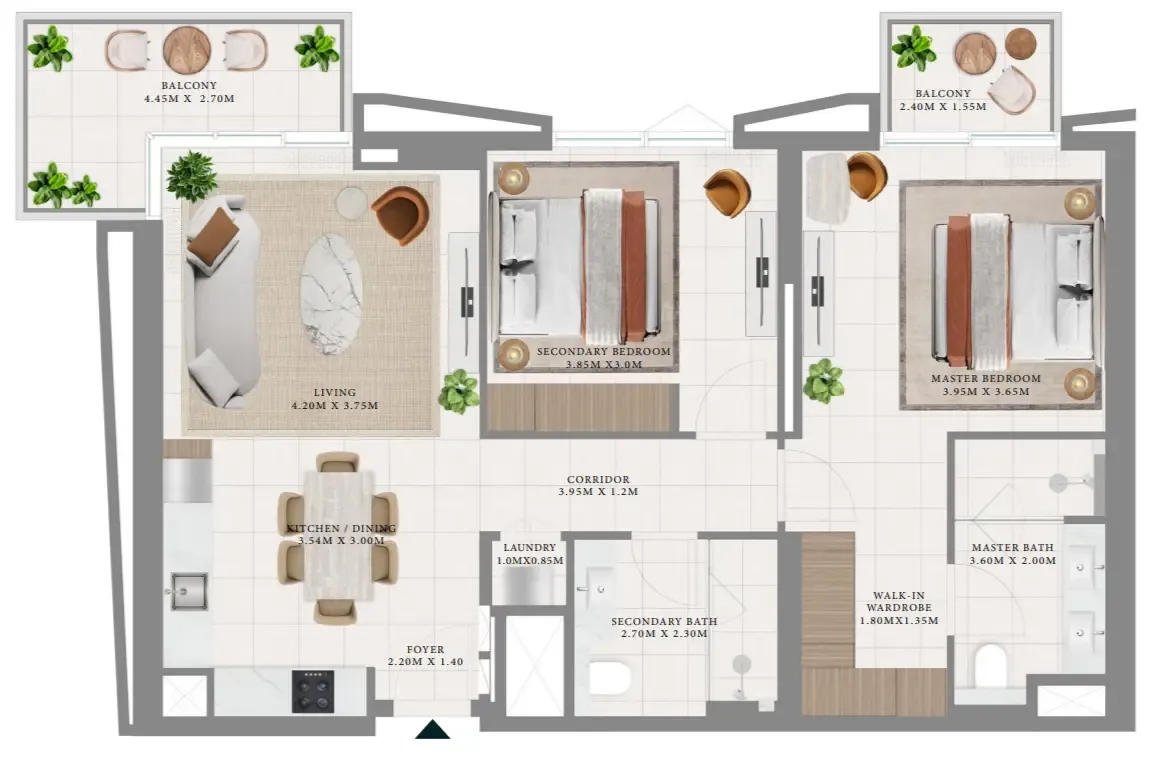 Emaar Hillsedge 2BR floor plan