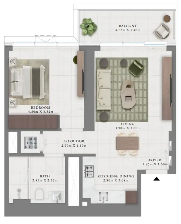 1 bed