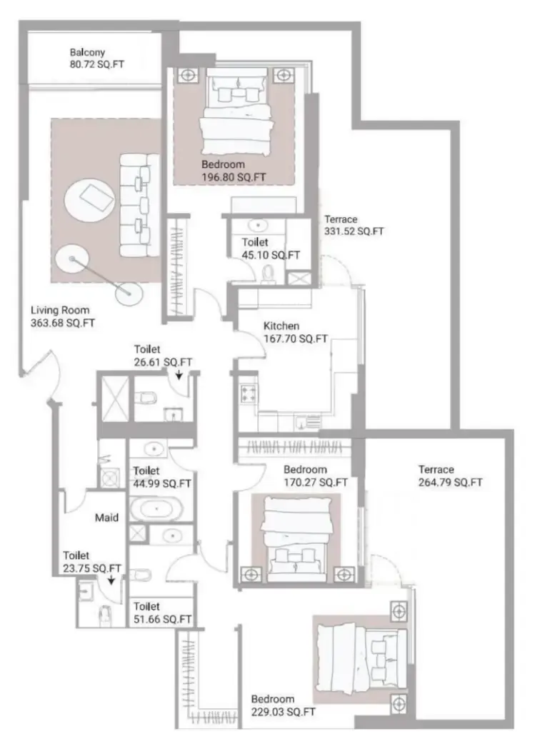 3 bed