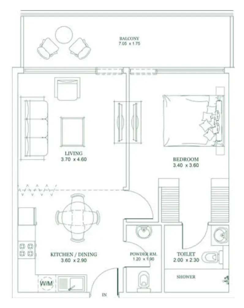 1 bed
