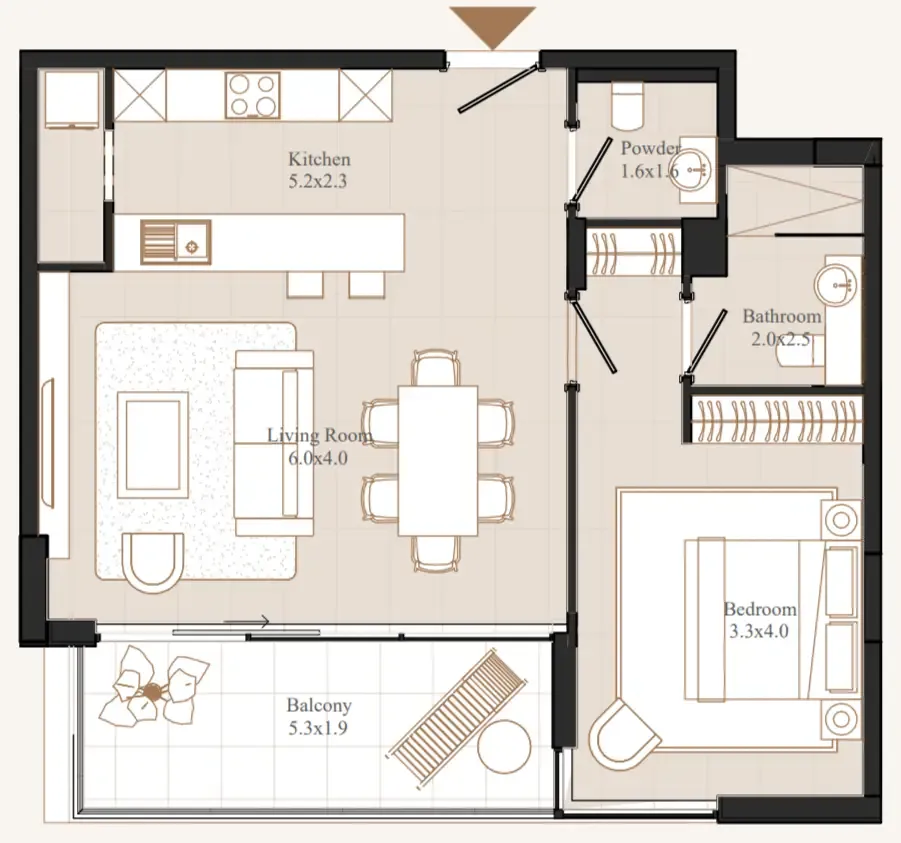 1 bed