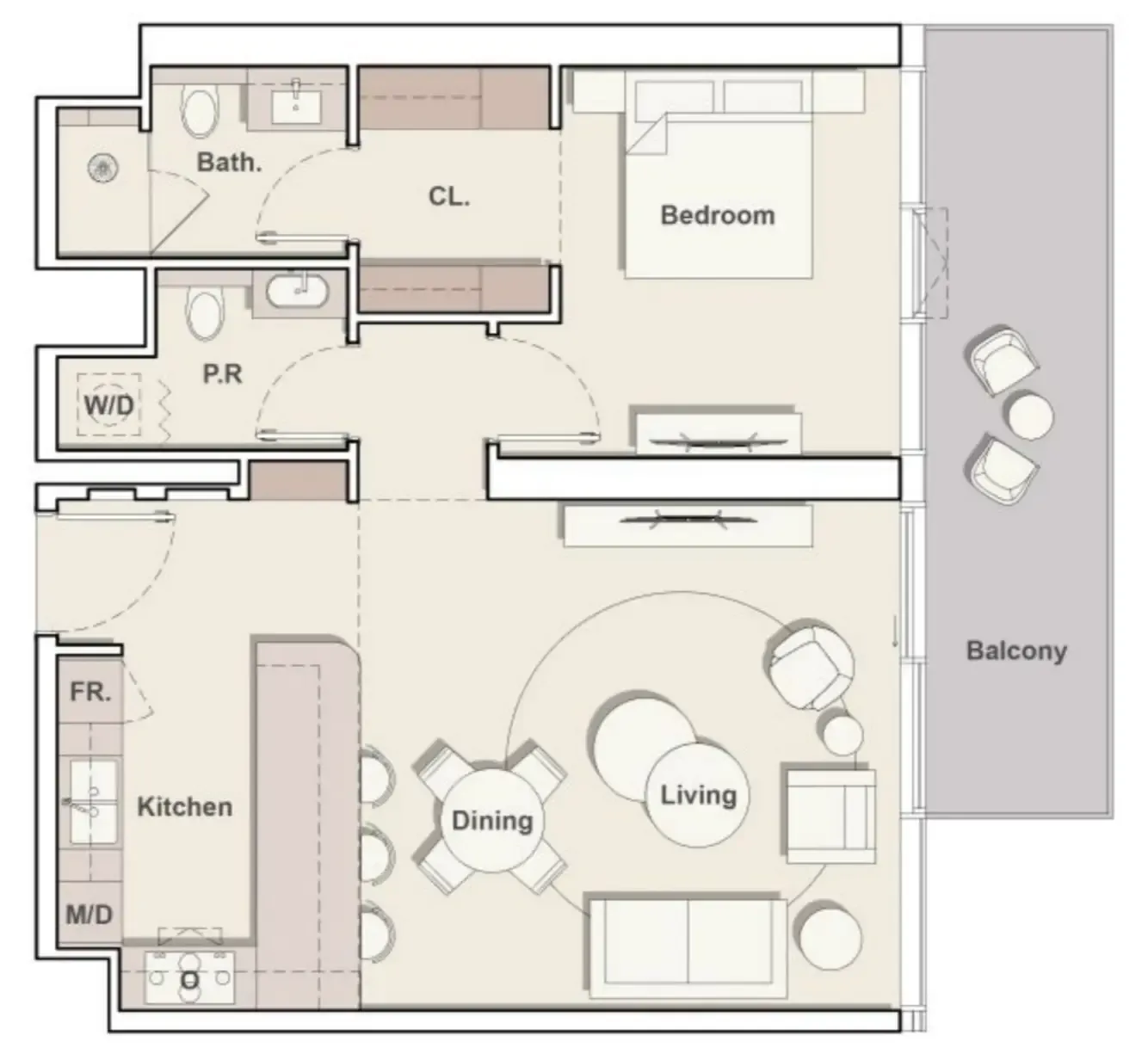 1 bed