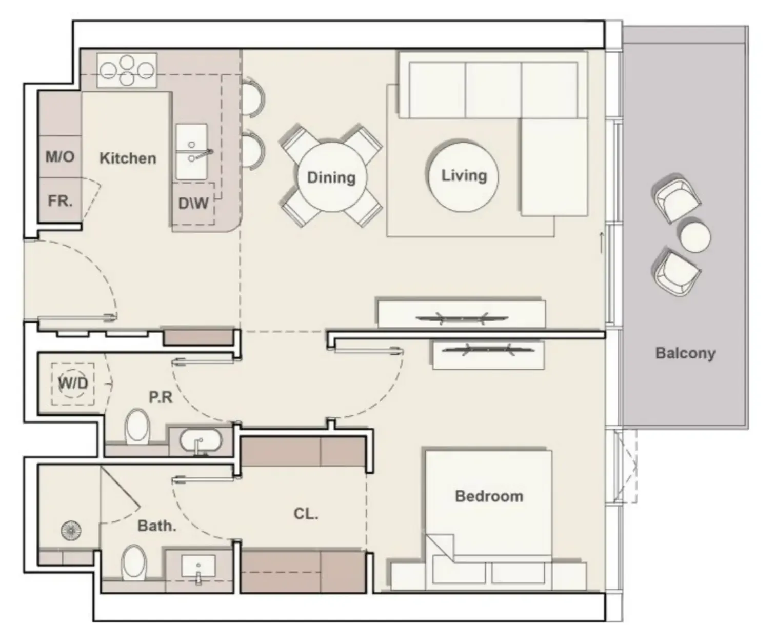1 bed