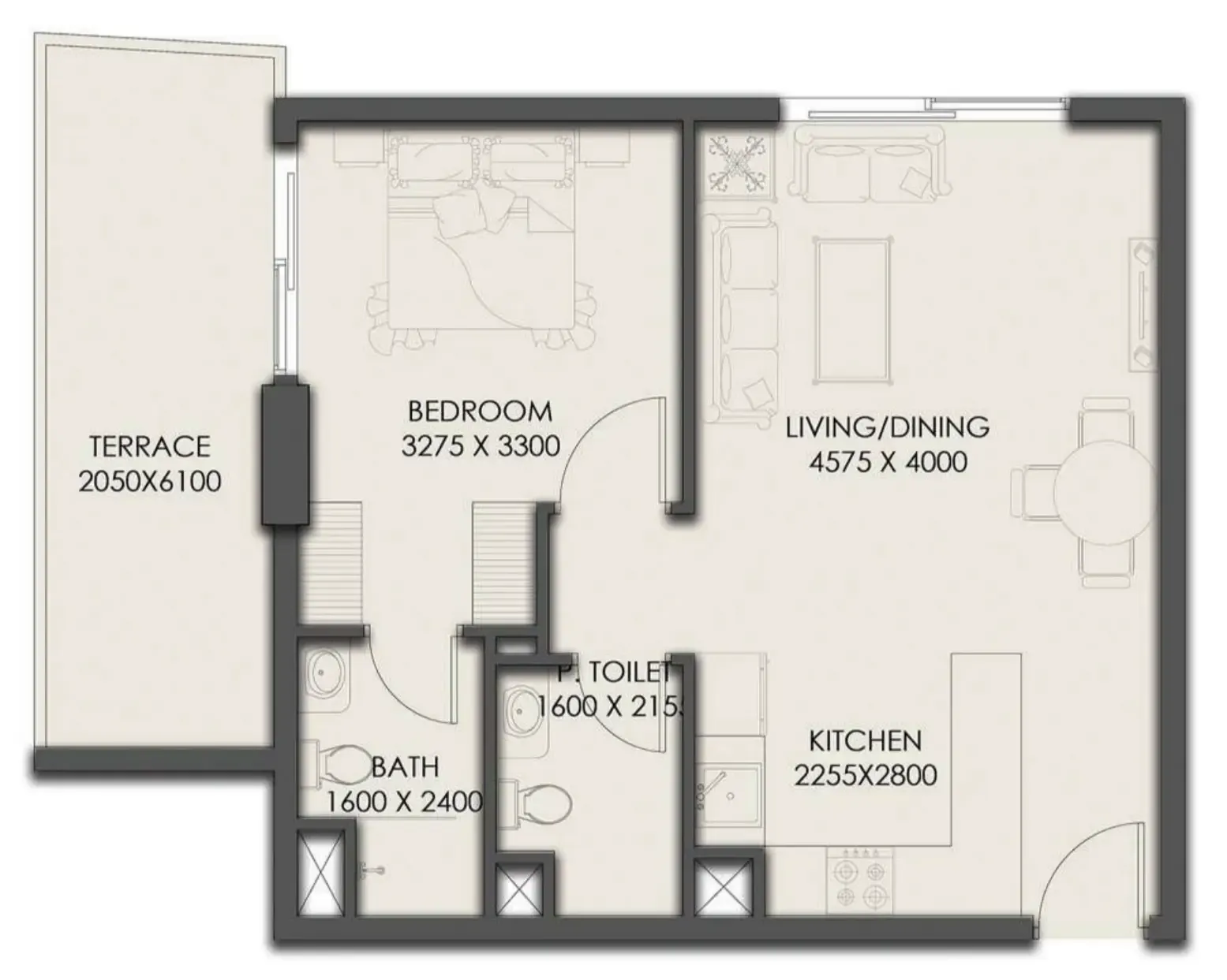 Park Residency — 2 Bedrooms floor plan