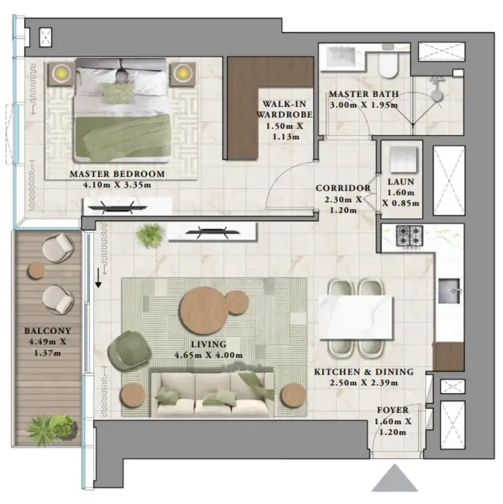 1 bed