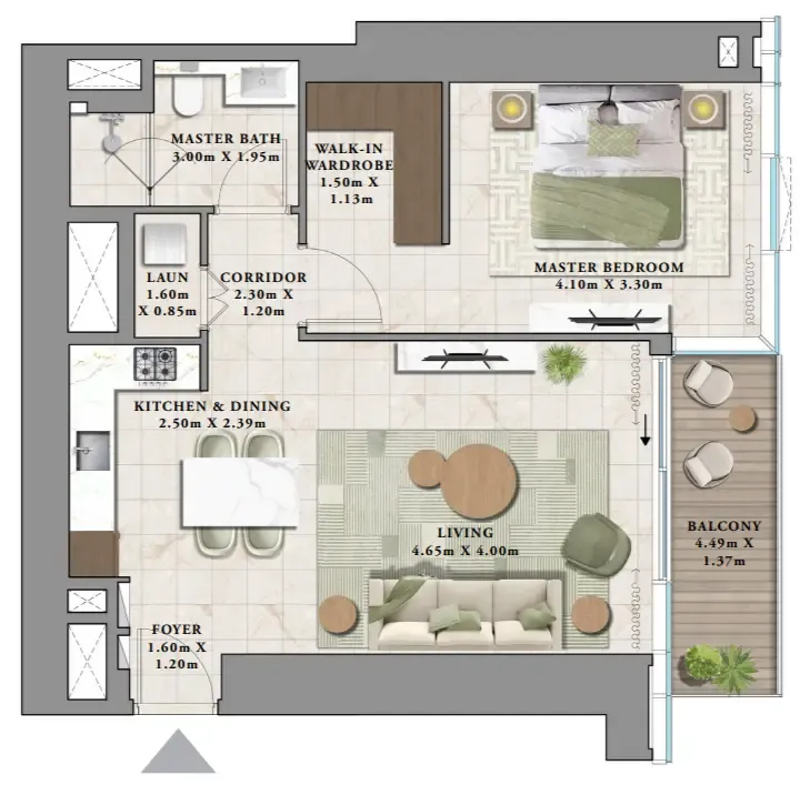 1 bed