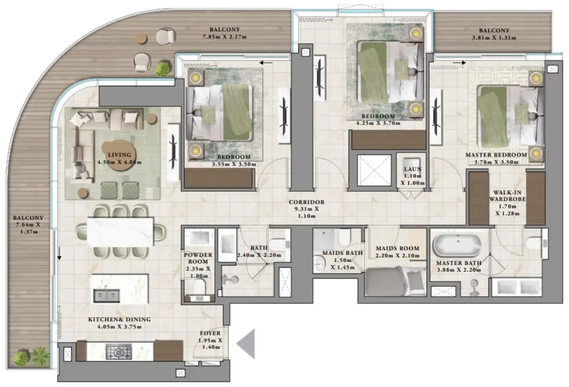 3BR Layout