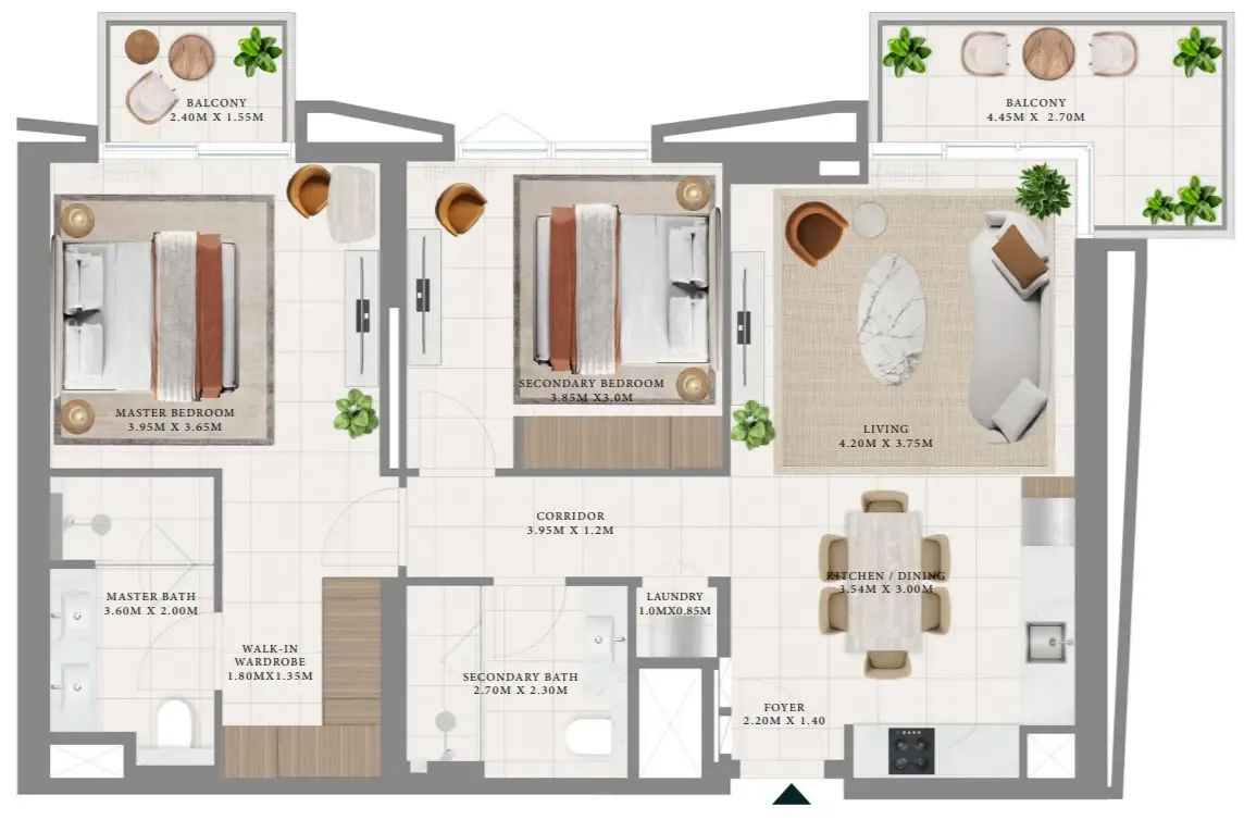 2 bed