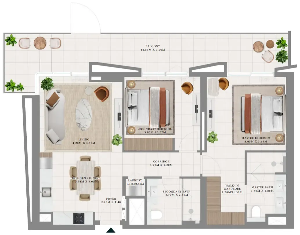 2 bed