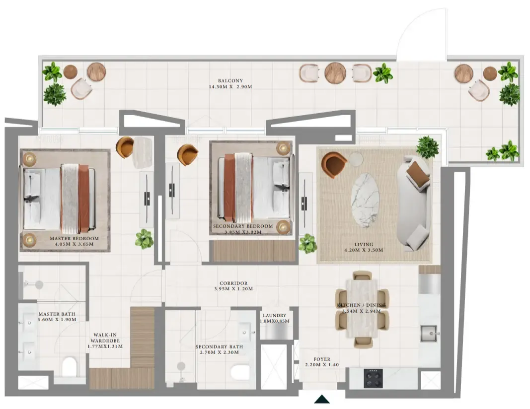 2 bed