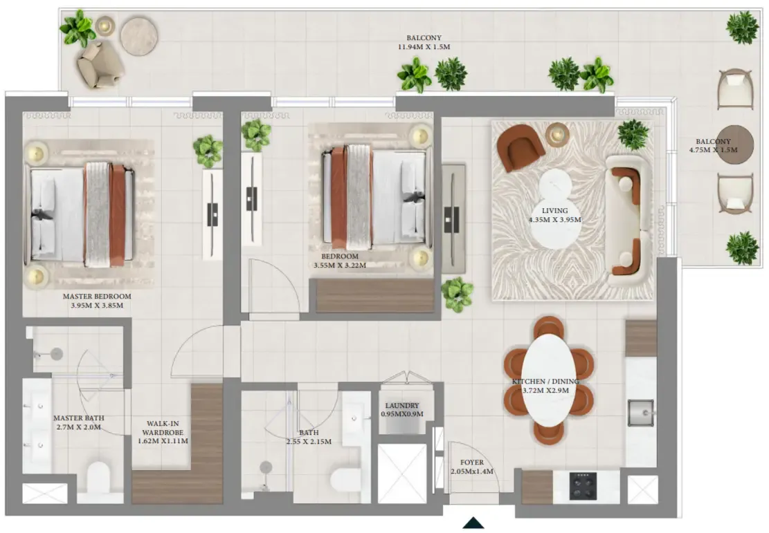 Emaar Vida Residences Hillside floor plan