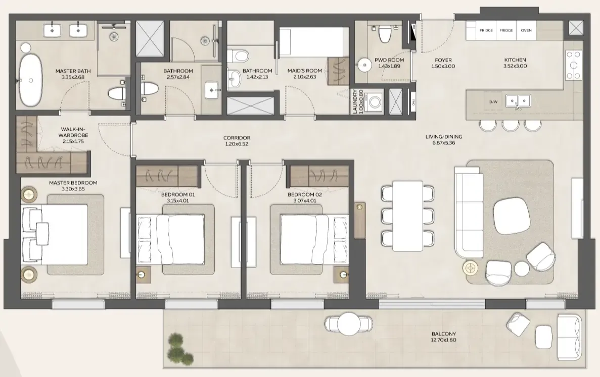 3BR Layout