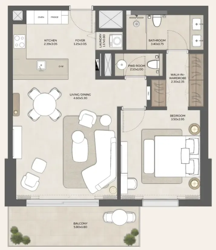 1 bed