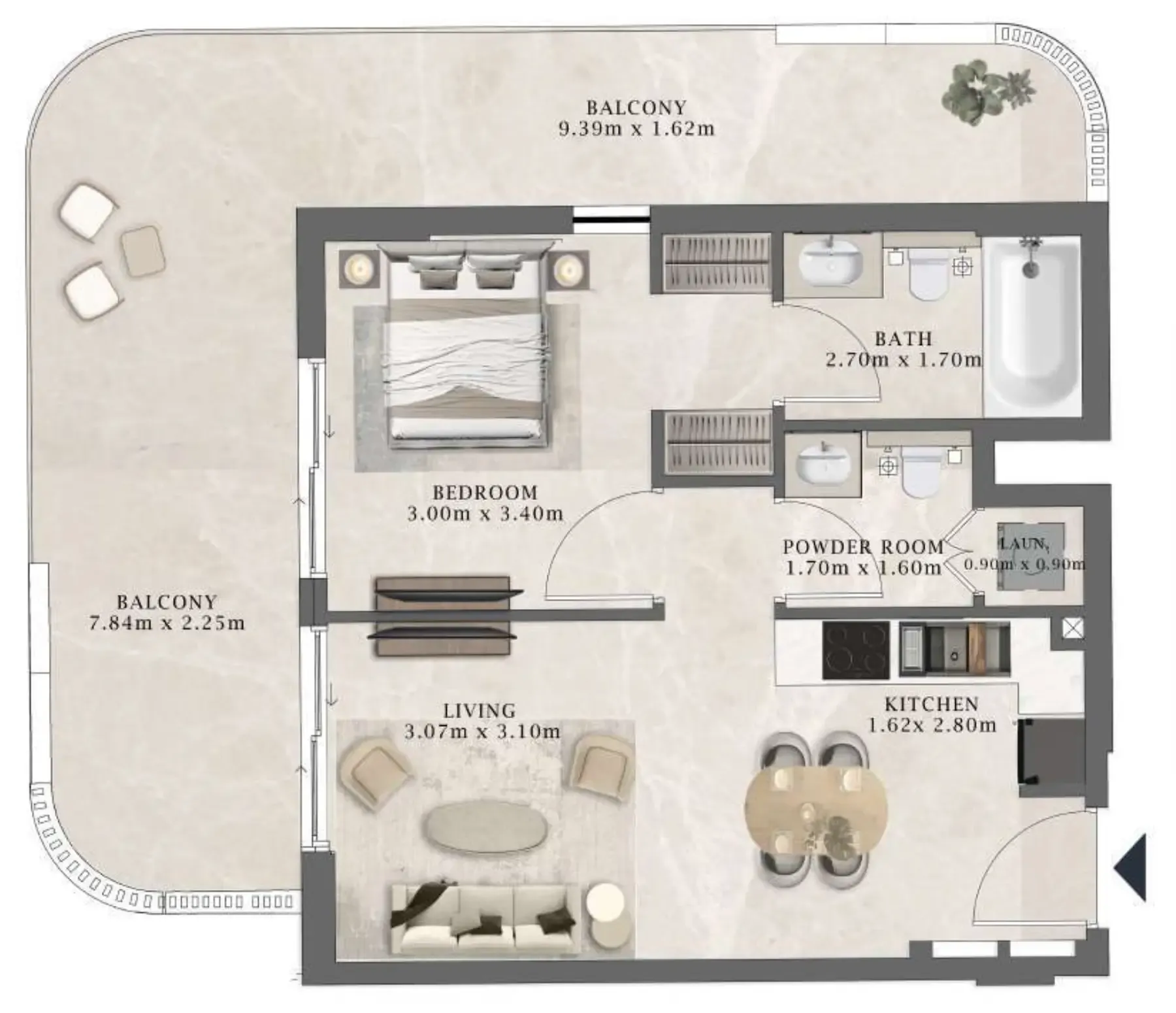 1 bed