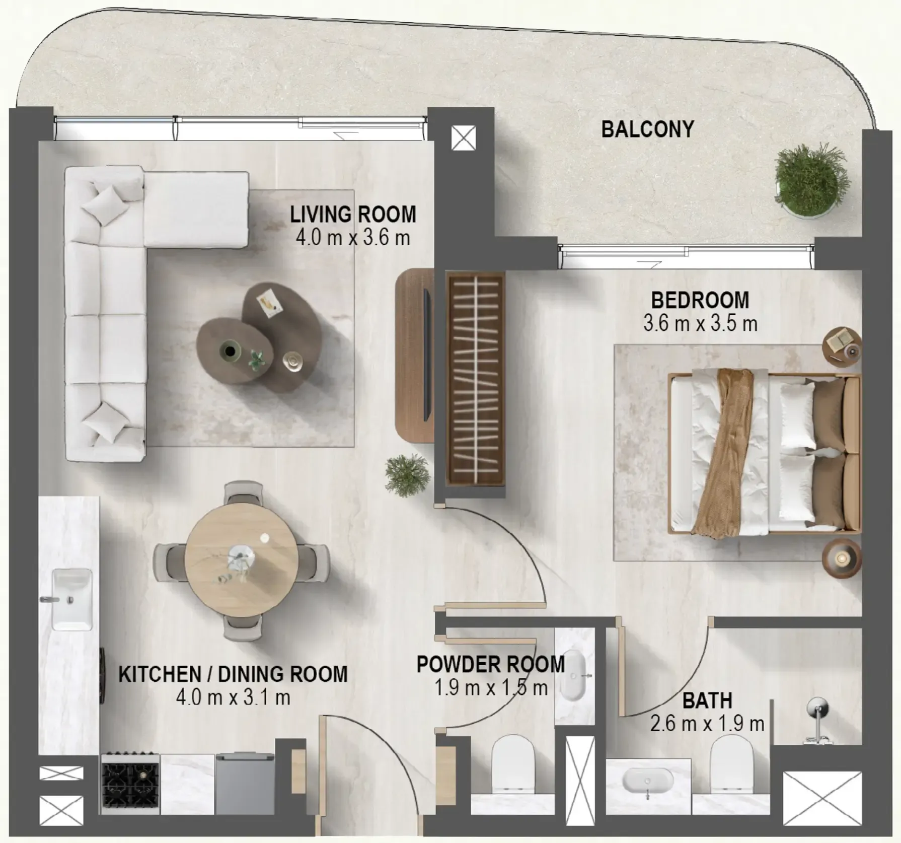1 bed