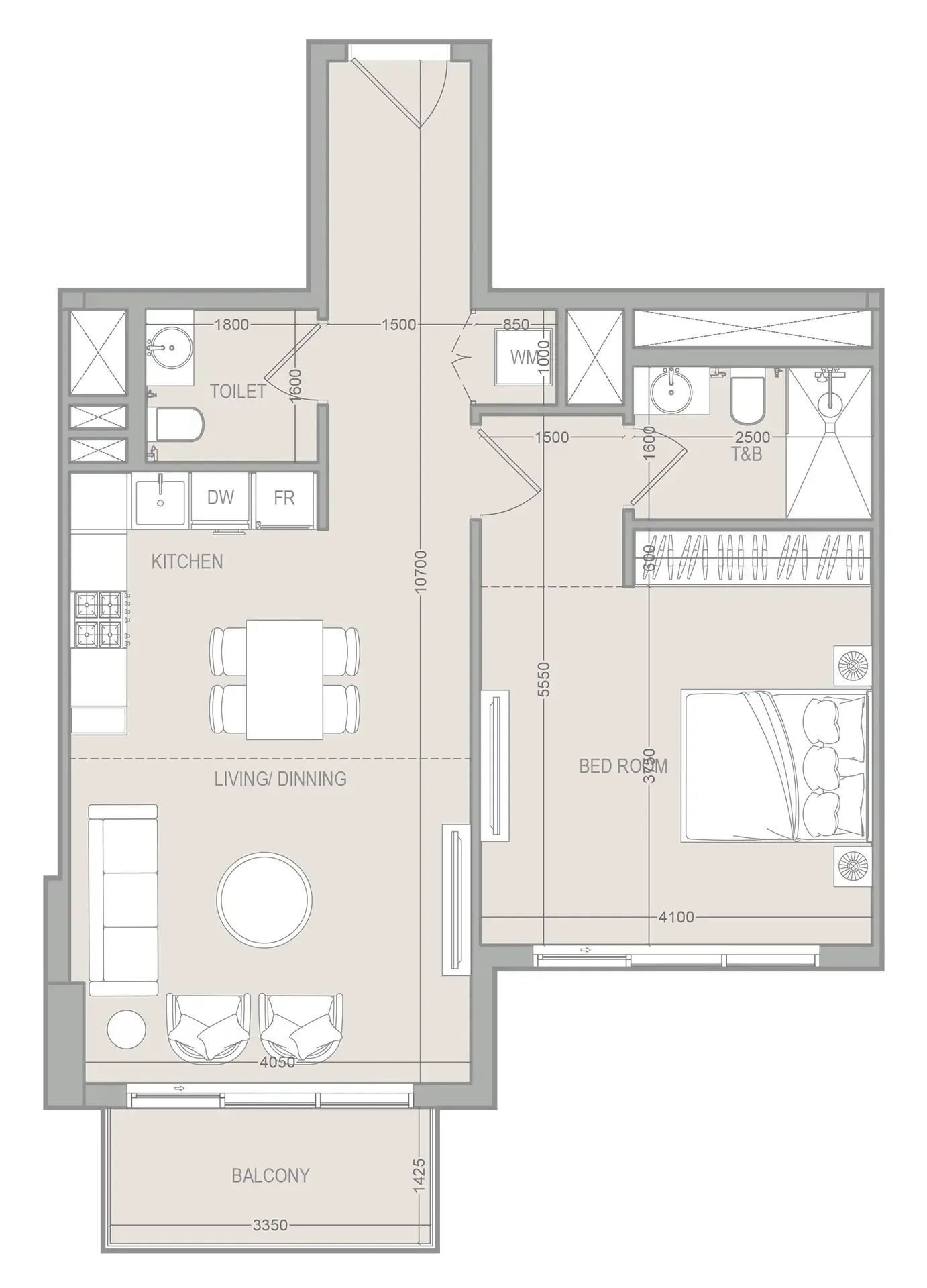 1 bed