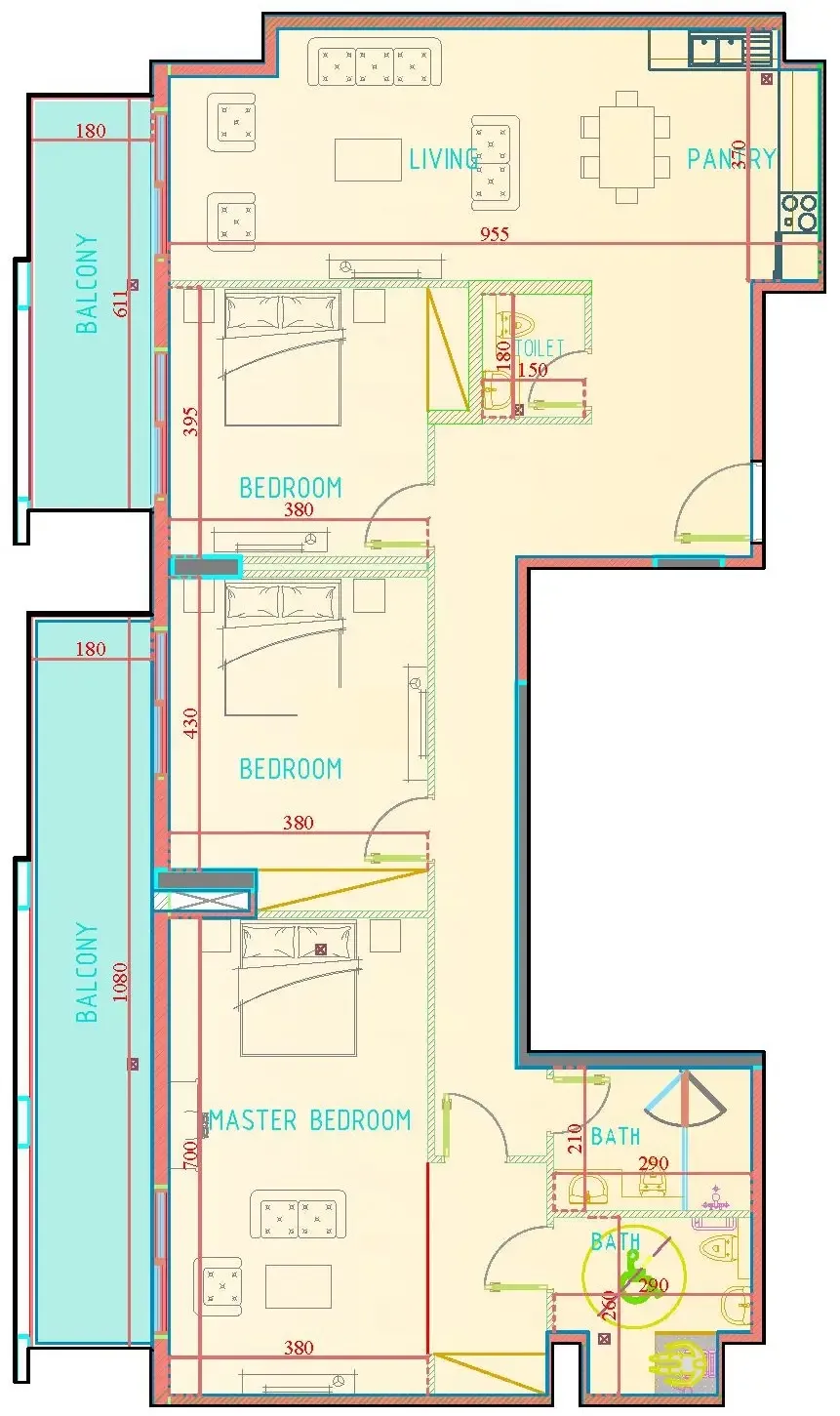 3 bedrooms floor plan
