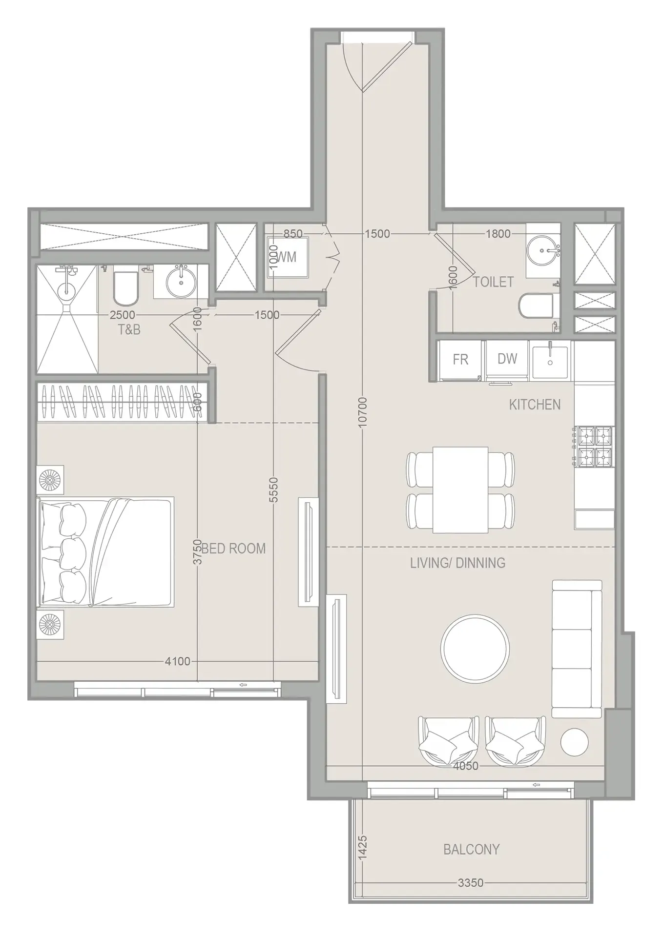 1 bed