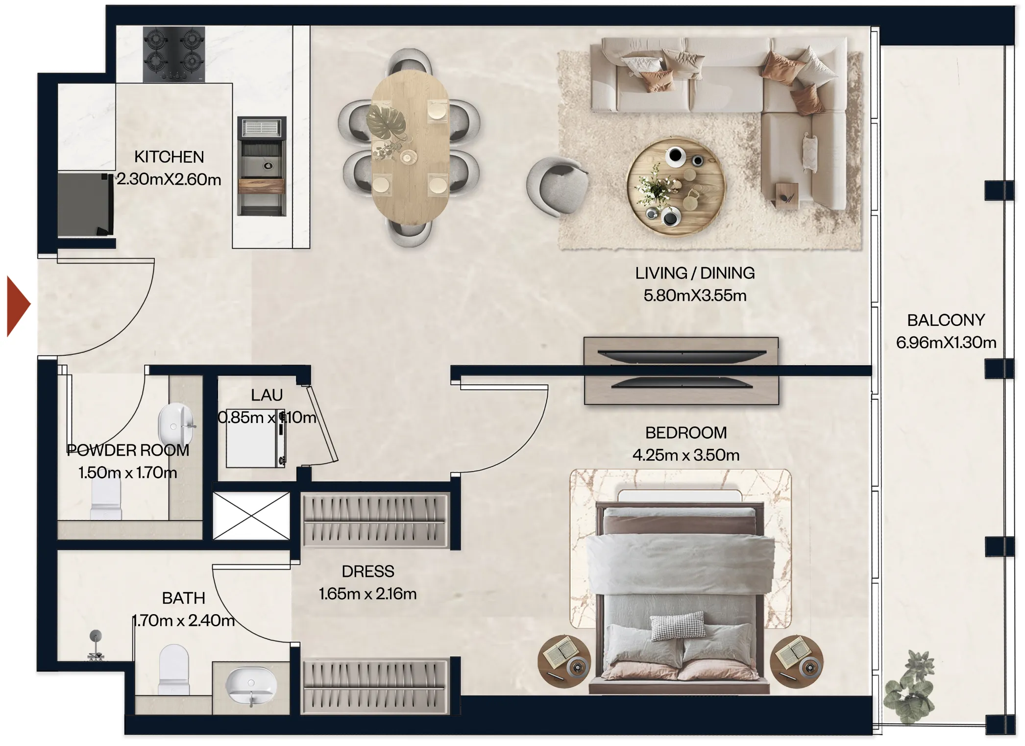 Norah Residence — 3 Bedrooms floor plan