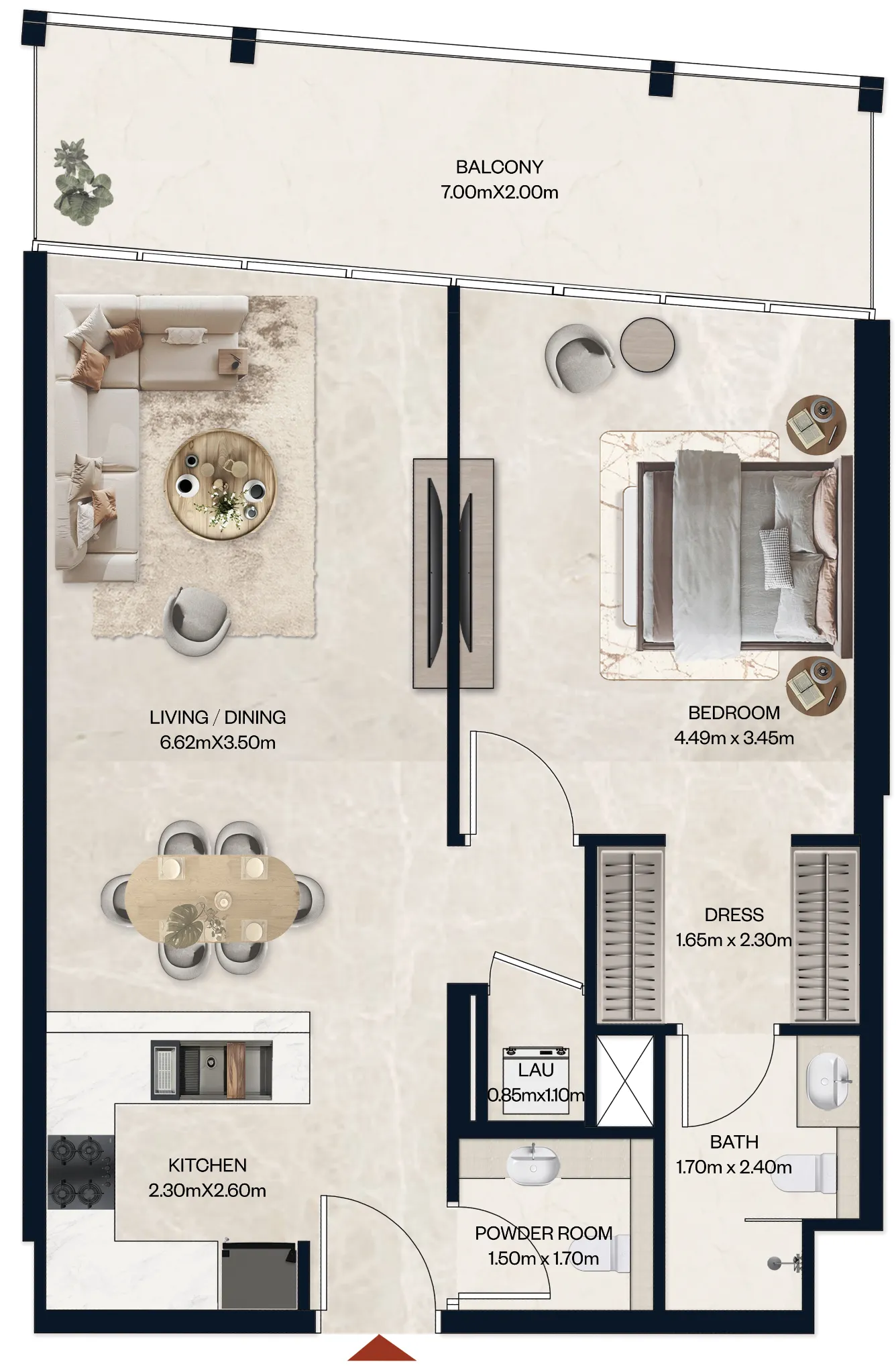 1 bed