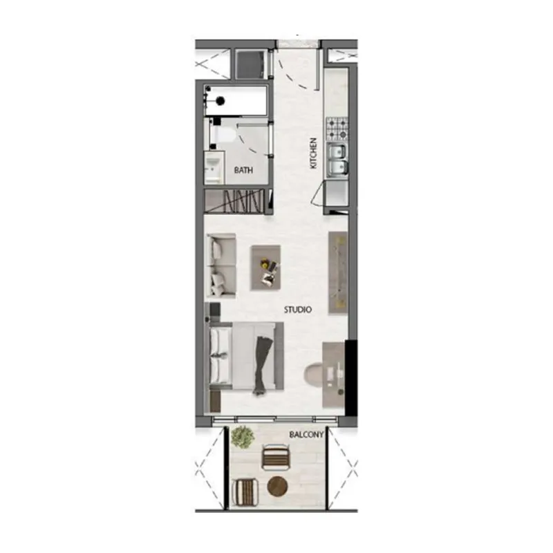 Deca Avana Residences Studio floor plan