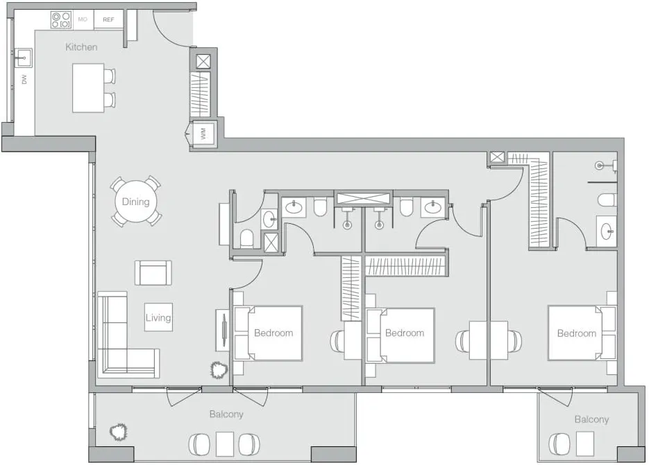 3 bedrooms floor plan