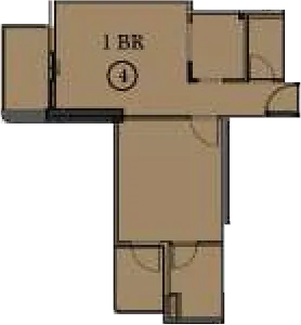 1 bedroom floor plan