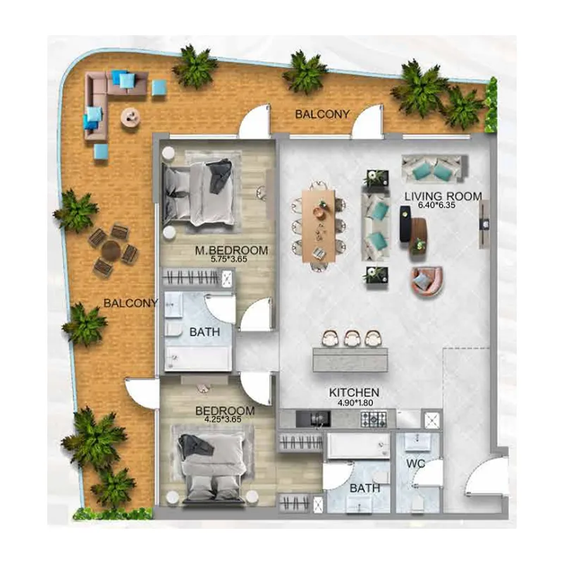 3 bedrooms floor plan