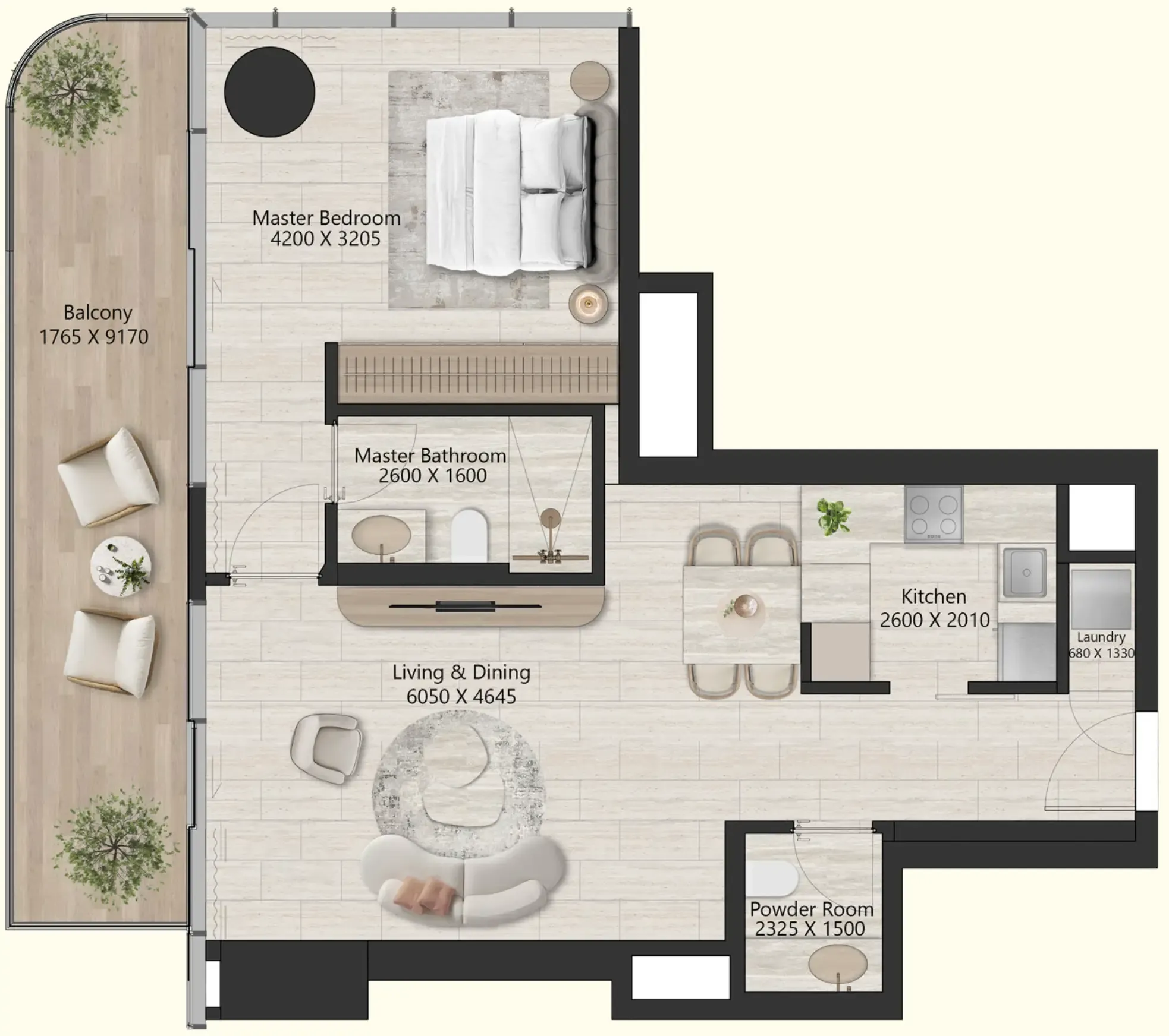 1 bed